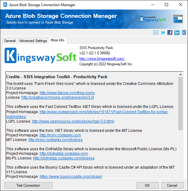 SSIS Azure Blob Storage Connection - More Info